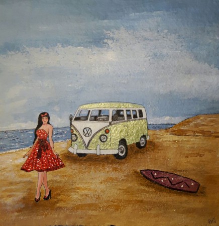  Akryl på indiskt handgjort akvarellpapper 30 x 30 cm. 